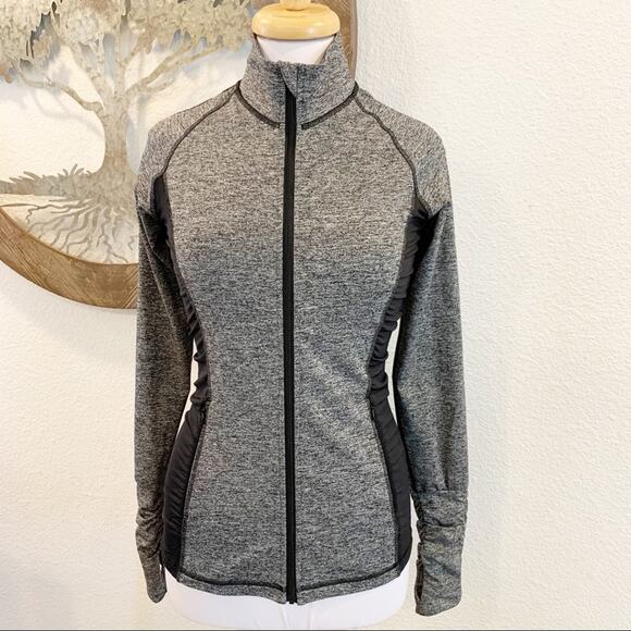 Victoria's Secret VSX Sport Knockout Jacket Gray Spacedye Black Small - Picture 2 of 7